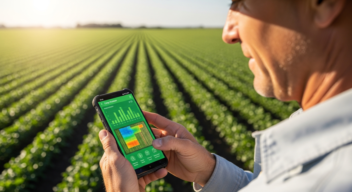 Farmer using VitaSynora app