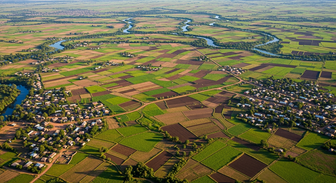 Aerial view of farmland
