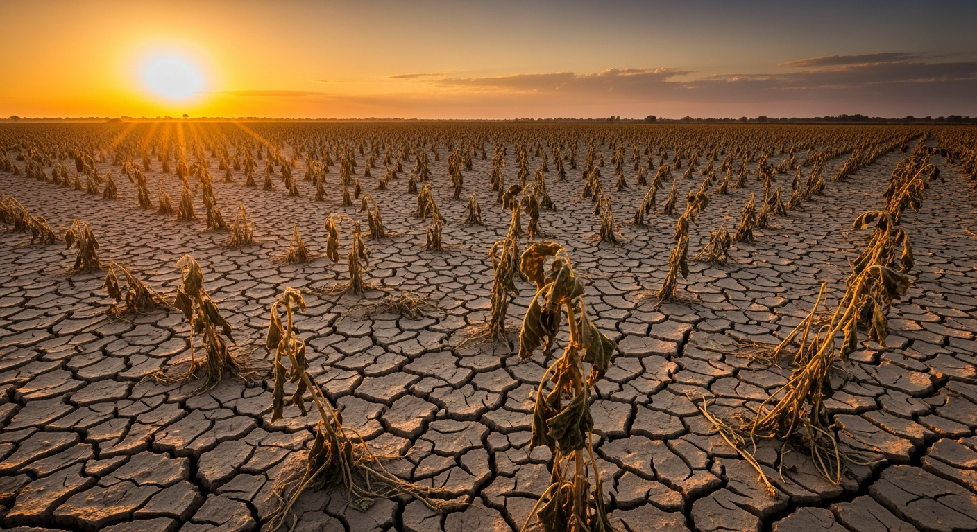 Cracked dry farmland