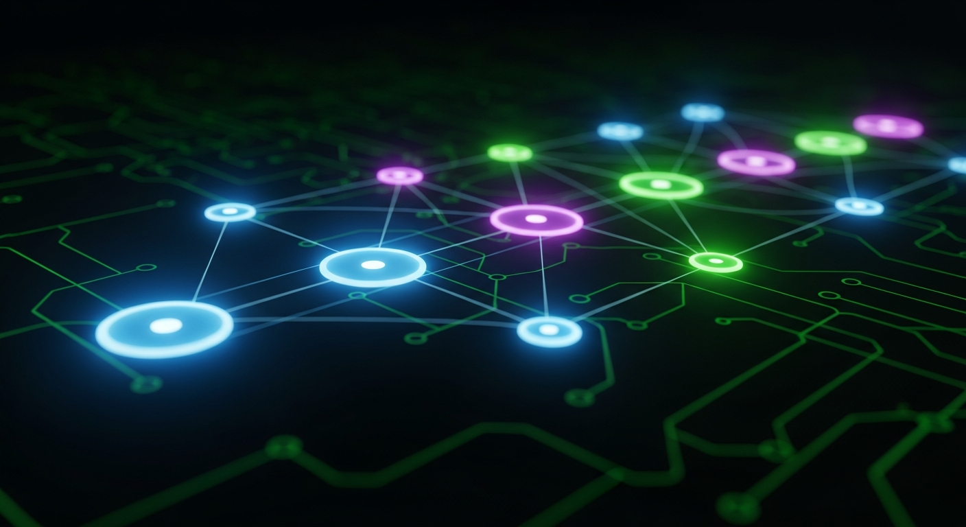 Abstract glowing roadmap timeline